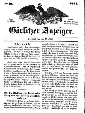Görlitzer Anzeiger on May 11, 1843