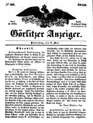 Görlitzer Anzeiger on May 18, 1843
