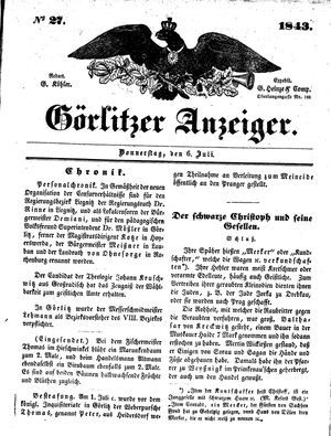 Görlitzer Anzeiger on Jul 6, 1843