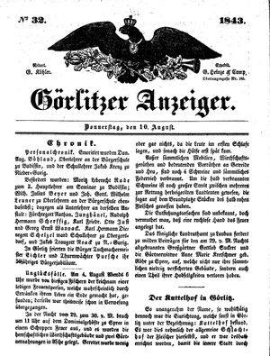 Görlitzer Anzeiger on Aug 10, 1843