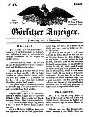 Görlitzer Anzeiger on Sep 14, 1843