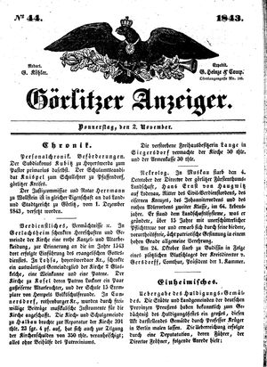Görlitzer Anzeiger on Nov 2, 1843