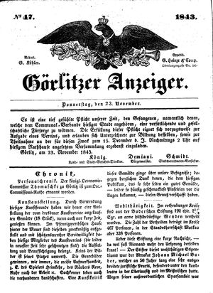 Görlitzer Anzeiger on Nov 23, 1843