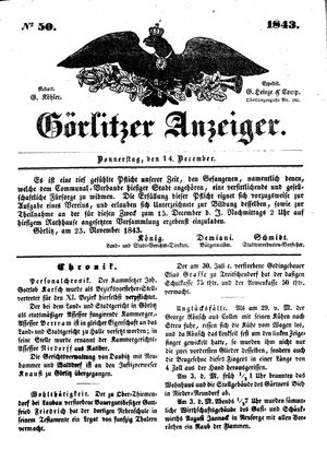 Görlitzer Anzeiger on Dec 14, 1843