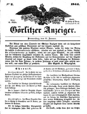 Görlitzer Anzeiger on Jan 11, 1844