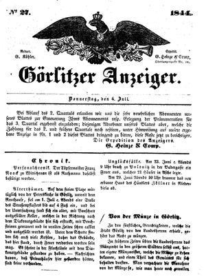 Görlitzer Anzeiger vom 04.07.1844