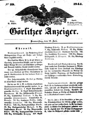 Görlitzer Anzeiger on Jul 18, 1844