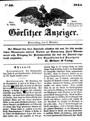 Görlitzer Anzeiger on Oct 3, 1844