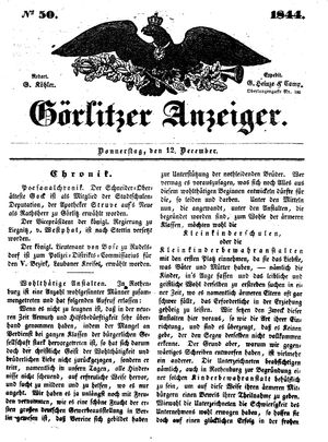 Görlitzer Anzeiger on Dec 12, 1844