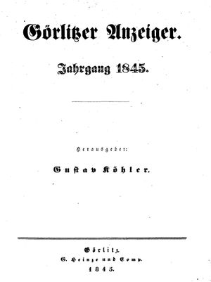 Görlitzer Anzeiger vom 01.01.1845