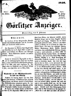 Görlitzer Anzeiger vom 05.02.1846