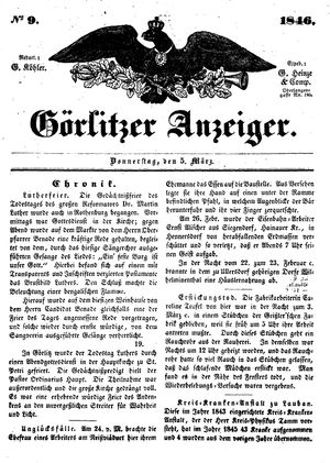 Görlitzer Anzeiger on Mar 5, 1846