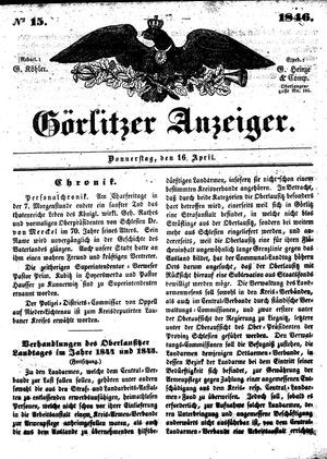 Görlitzer Anzeiger on Apr 16, 1846