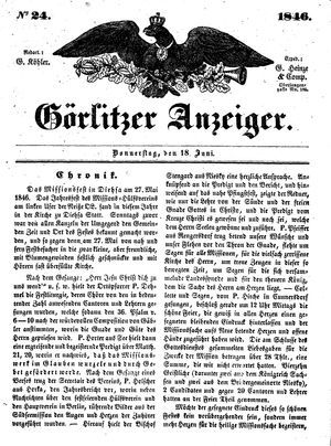 Görlitzer Anzeiger on Jun 18, 1846