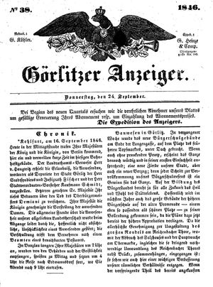 Görlitzer Anzeiger on Sep 24, 1846