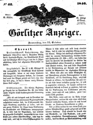 Görlitzer Anzeiger on Oct 22, 1846