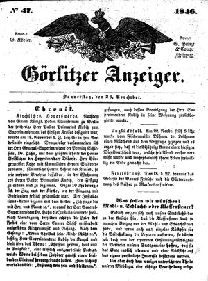 Görlitzer Anzeiger on Nov 26, 1846