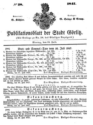 Görlitzer Anzeiger vom 19.07.1847