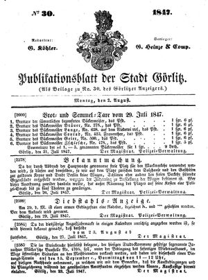 Görlitzer Anzeiger vom 02.08.1847