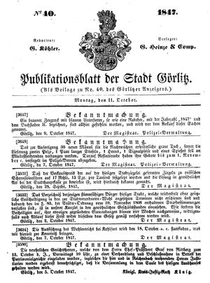 Görlitzer Anzeiger on Oct 11, 1847