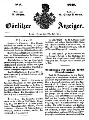 Görlitzer Anzeiger on Feb 24, 1848