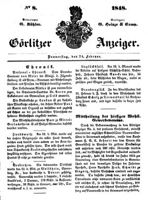 Görlitzer Anzeiger vom 24.02.1848