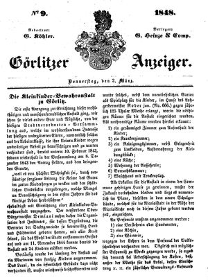 Görlitzer Anzeiger on Mar 2, 1848