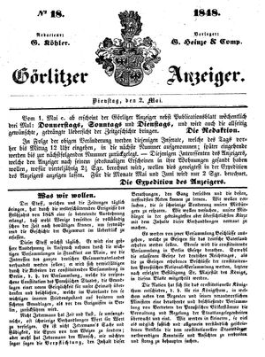 Görlitzer Anzeiger on May 2, 1848