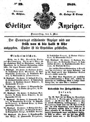 Görlitzer Anzeiger on May 4, 1848