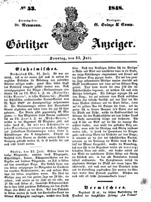 Görlitzer Anzeiger vom 23.07.1848
