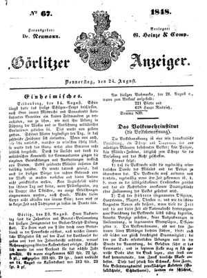 Görlitzer Anzeiger vom 24.08.1848