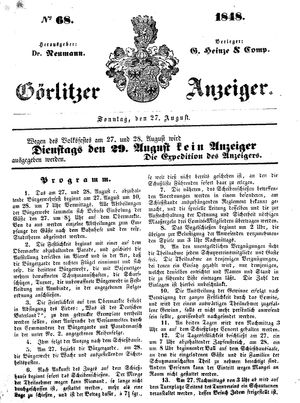 Görlitzer Anzeiger vom 27.08.1848