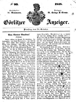 Görlitzer Anzeiger on Oct 24, 1848