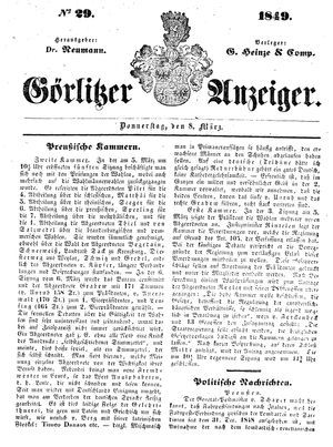 Görlitzer Anzeiger on Mar 8, 1849