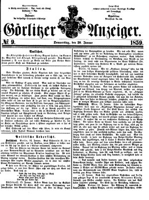 Görlitzer Anzeiger vom 20.01.1859