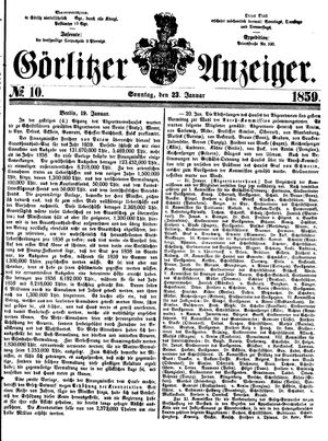 Görlitzer Anzeiger on Jan 23, 1859