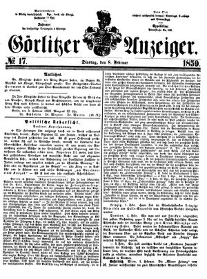 Görlitzer Anzeiger vom 08.02.1859