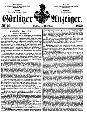 Görlitzer Anzeiger vom 15.02.1859