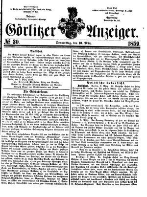 Görlitzer Anzeiger on Mar 10, 1859