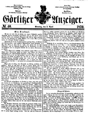 Görlitzer Anzeiger on Apr 3, 1859