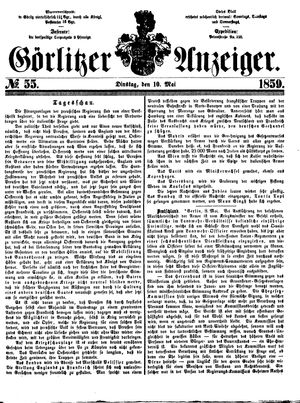 Görlitzer Anzeiger vom 10.05.1859