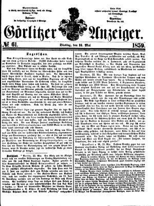 Görlitzer Anzeiger vom 24.05.1859