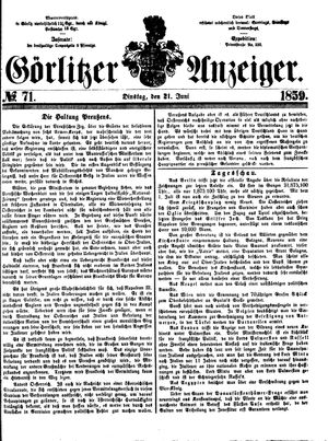 Görlitzer Anzeiger on Jun 21, 1859