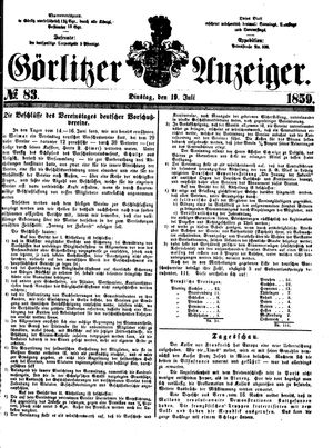 Görlitzer Anzeiger vom 19.07.1859