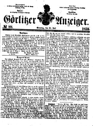 Görlitzer Anzeiger vom 31.07.1859