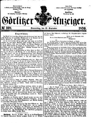 Görlitzer Anzeiger vom 15.09.1859