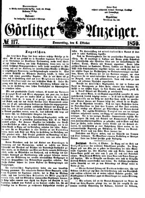 Görlitzer Anzeiger vom 06.10.1859