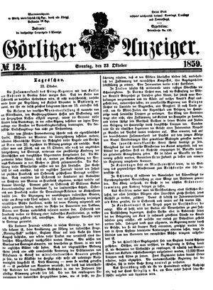 Görlitzer Anzeiger vom 23.10.1859