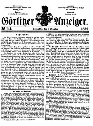 Görlitzer Anzeiger on Dec 1, 1859