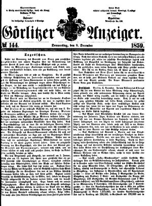 Görlitzer Anzeiger vom 08.12.1859